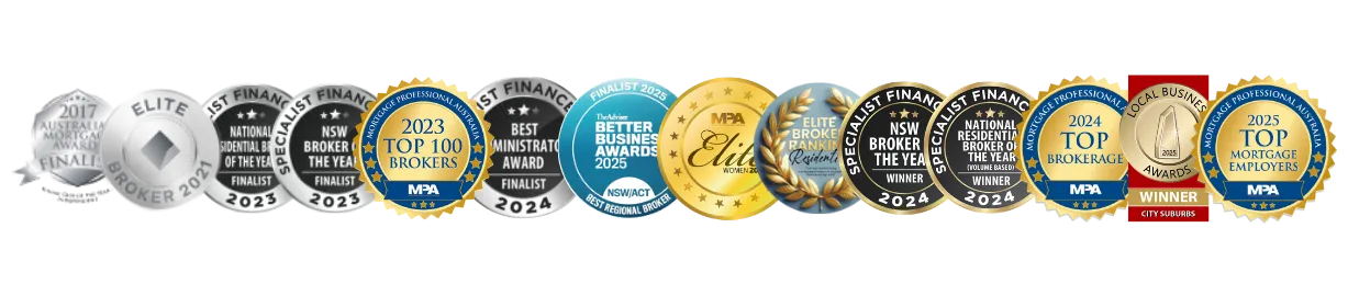 broker awards 2017 to 2025 for mortgage brokers in Sydney