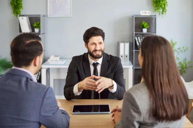 Discussing first home next step options with a mortgage specialist